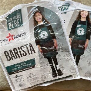 2pc LOT ☕️BARISTA☕️Halloween costumes for toddlers>>size T4-6 (3-6yrs)>>NWT/NIP
